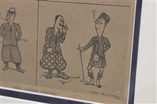 Vintage Golfers Drawing 'Golf, Golfier, Golfiest!' Print - Framed