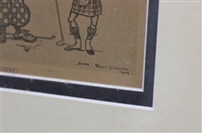 Vintage Golfers Drawing 'Golf, Golfier, Golfiest!' Print - Framed