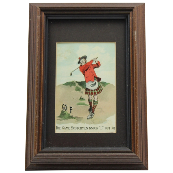 c.1900 Gof The Game Scotchmen Knock "L" Out Of Print -Framed