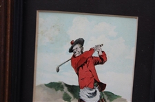 c.1900 Gof 'The Game Scotchmen Knock L Out Of' Print -Framed