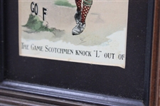 c.1900 Gof 'The Game Scotchmen Knock L Out Of' Print -Framed