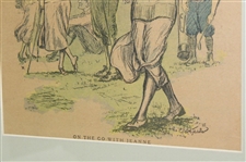 1923 The Times Illustrated Magazine Lady Golfer 'On the Go with Jeanne' Cover July 22nd - Framed