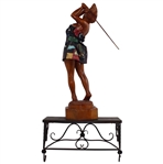KBWGA Wooden Lady Golfer Post-Swing Statue