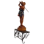KBWGA Wooden Lady Golfer Post-Swing Statue