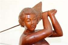 KBWGA Wooden Lady Golfer Post-Swing Statue