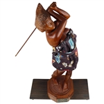 KBWGA Wooden Lady Golfer Post-Swing Statue