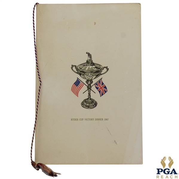 1967 Ryder Cup at Champions Golf Club Victory Dinner Menu