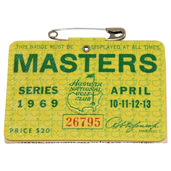1969 Masters Tournament SERIES Badge #26795 - George Archer Winner