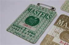 1982, 1983, 1984 & 1985 Masters Tournament SERIES Badges - Stadler, Seve, Crenshaw & Langer