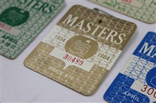 1982, 1983, 1984 & 1985 Masters Tournament SERIES Badges - Stadler, Seve, Crenshaw & Langer
