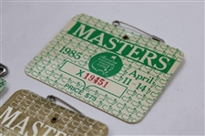 1982, 1983, 1984 & 1985 Masters Tournament SERIES Badges - Stadler, Seve, Crenshaw & Langer