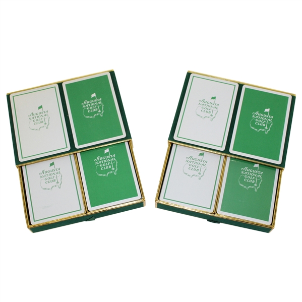 Two (2) Sets of Augusta National Golf Club Playing Cards in Original Cases