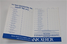1983 Open Championship at Royal Birkdale Thursday, Friday & Sunday Pairing Sheets