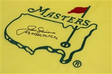 Jack Nicklaus Signed Undated Masters Embroidered Flag w/Years Won JSA ALOA