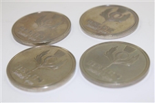 Four (4) Bell's Scottish Open Medallions in Original Felt Cases