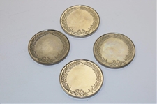 Four (4) Bell's Scottish Open Medallions in Original Felt Cases
