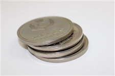 Four (4) Bell's Scottish Open Medallions in Original Felt Cases