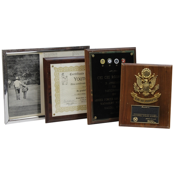 Four (4) Chi Chi Plaques/Awards - Eagle Award, Armed Forces MacDill AFB & more