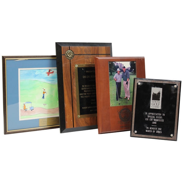 Four (4) Chi Chi Plaques/Awards - NFL Classic, Lexus Challenge & more