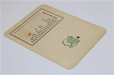 Augusta National Golf Club Scorecard