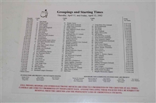 2002 Masters Tournament Annual & Friday-Sunday Pairing Sheets