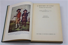 1955 'A History of Golf: The Royal and Ancient Game' First Edition Book by Robert Browning