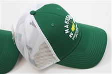 Two (2) 2022 Masters Tournament Augusta National GC Green w/White Mesh Trucker Hats - New w/Tags