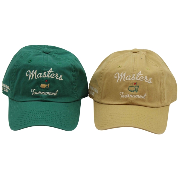 Masters Tournament Augusta National GC Green & Yellow Est. 1934 Caddy Hats - New w/Tags