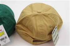 Masters Tournament Augusta National GC Green & Yellow 'Est. 1934' Caddy Hats - New w/Tags