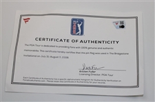 Vijay Singh Signed 2008 WGC Bridgestone Championship Used Hole #3 Flag w/COA & JSA ALOA