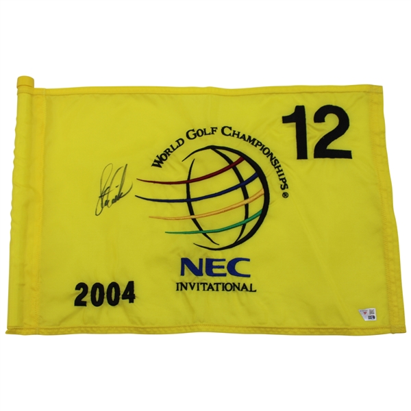 Stewart Cink Signed 2004 NEC WGC Championship Used Hole #12 Flag w/COA & JSA ALOA