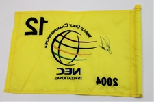 Stewart Cink Signed 2004 NEC WGC Championship Used Hole #12 Flag w/COA & JSA ALOA