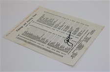 Jack Nicklaus Signed 1965 Masters Tournament Friday Pairing Sheet JSA ALOA