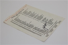 Jack Nicklaus Signed 1966 Masters Tournament Thursday Pairing Sheet JSA ALOA