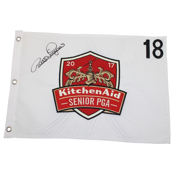 Bernhard Langer Signed 2017 KitchenAid Sr PGA Championship Embroidered Flag JSA ALOA