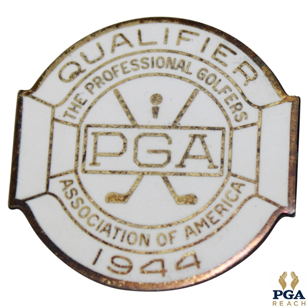 1944 PGA Championship at Manito G&CC Contestant Badge - Bob Hamilton Winner