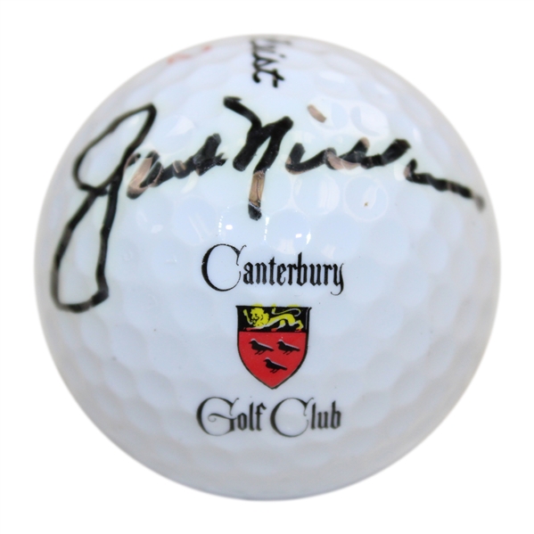 Jack Nicklaus Signed Canterbury Golf Club Logo Golf Ball JSA ALOA