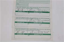 Three (3) Ben Hogan Signed Shady Oaks Country Club Receipts JSA ALOA
