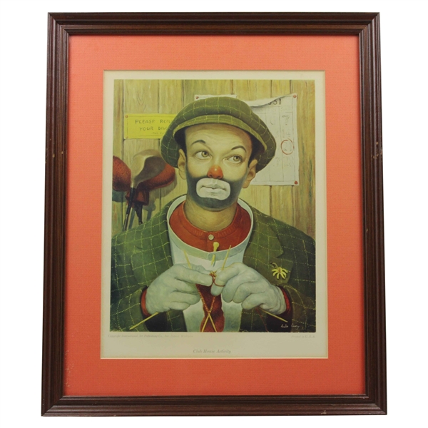 Four (4) Classic Weary Willie Clown Golf Prints - Framed