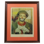 Four (4) Classic Weary Willie Clown Golf Prints - Framed