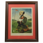 Four (4) Classic Weary Willie Clown Golf Prints - Framed