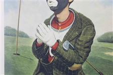 Four (4) Classic Weary Willie Clown Golf Prints - Framed