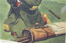 Four (4) Classic Weary Willie Clown Golf Prints - Framed