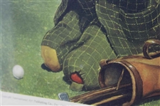 Four (4) Classic Weary Willie Clown Golf Prints - Framed