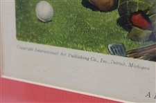 Four (4) Classic Weary Willie Clown Golf Prints - Framed
