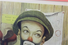 Four (4) Classic Weary Willie Clown Golf Prints - Framed