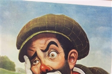 Four (4) Classic Weary Willie Clown Golf Prints - Framed