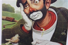 Four (4) Classic Weary Willie Clown Golf Prints - Framed