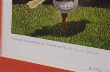 Four (4) Classic Weary Willie Clown Golf Prints - Framed