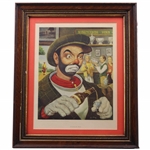 Four (4) Classic Weary Willie Clown Golf Prints - Framed